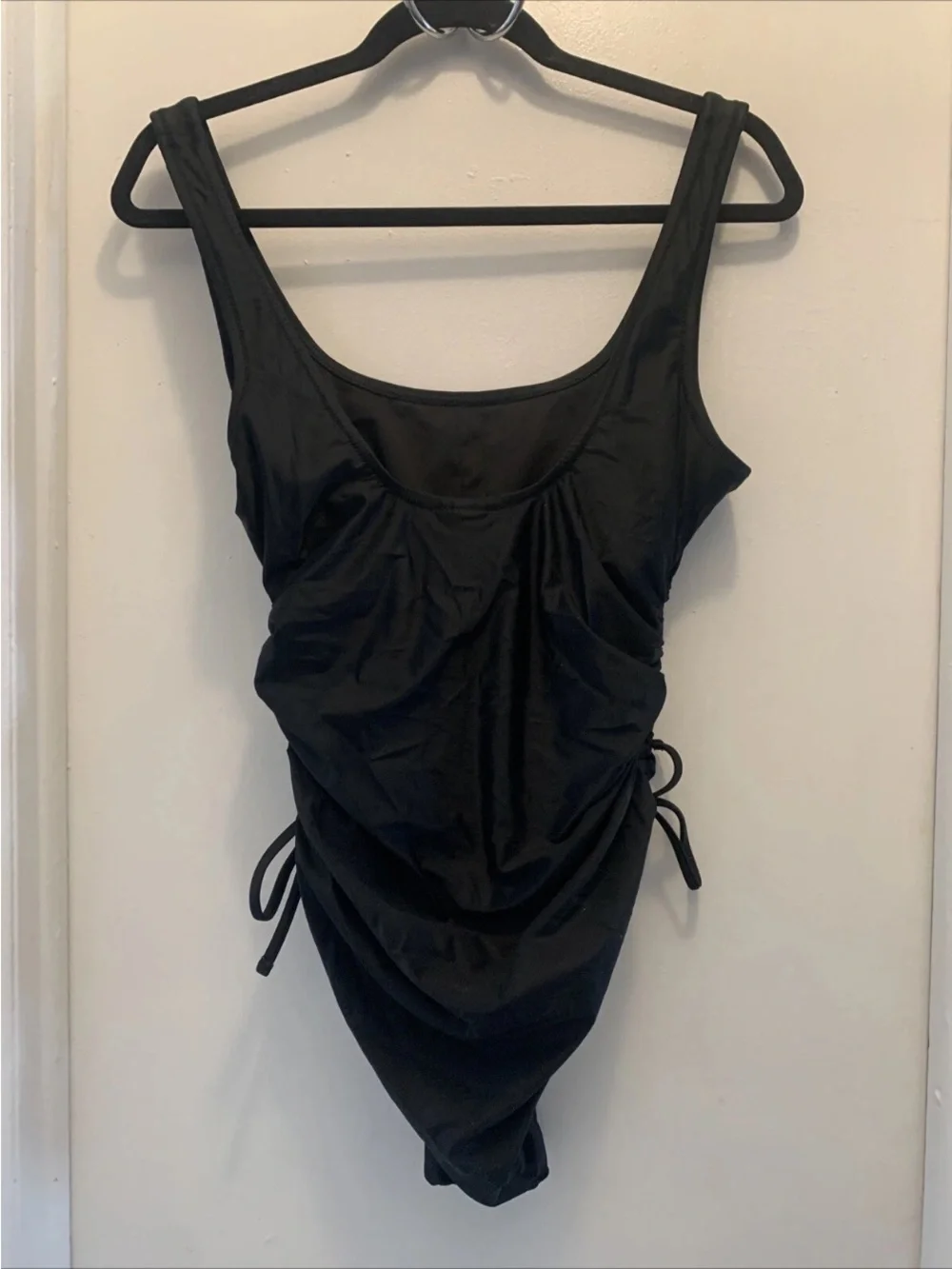 J. Crew Black One-Piece Swimsuit with Side Ruched Ties